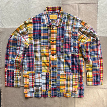 Patchwork Shirt Jacket, Multi Check