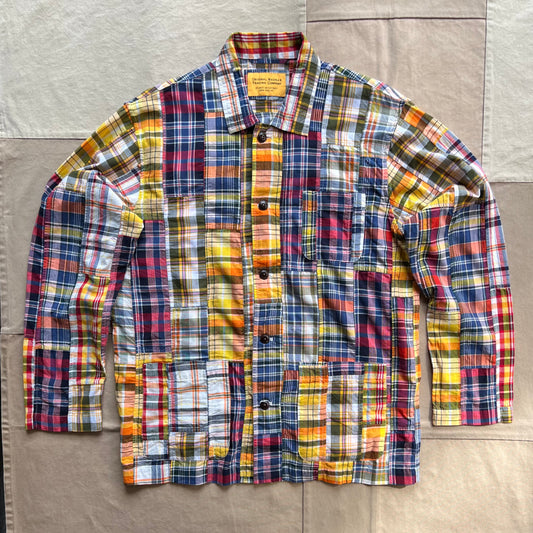 Patchwork Shirt Jacket, Multi Check
