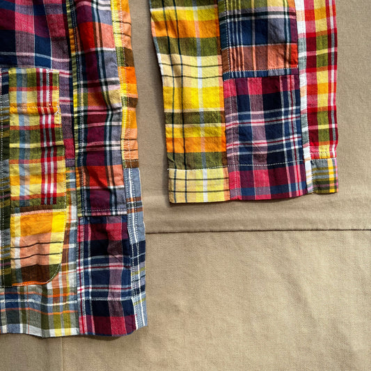 Patchwork Shirt Jacket, Multi Check
