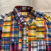 Classic Button Down Collar Short Sleeve Shirt, Patchwork Multi Check