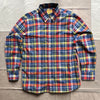 Classic Button Down Collar Long Sleeve Shirt, Navy Yellow Check