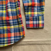 Classic Button Down Collar Long Sleeve Shirt, Navy Yellow Check