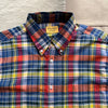 Classic Button Down Collar Long Sleeve Shirt, Navy Yellow Check