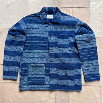 Stout Shirt Jacket, Indigo White Multi Stripe