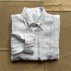 Irish Linen Wide Check Sport Shirt, White/Blue