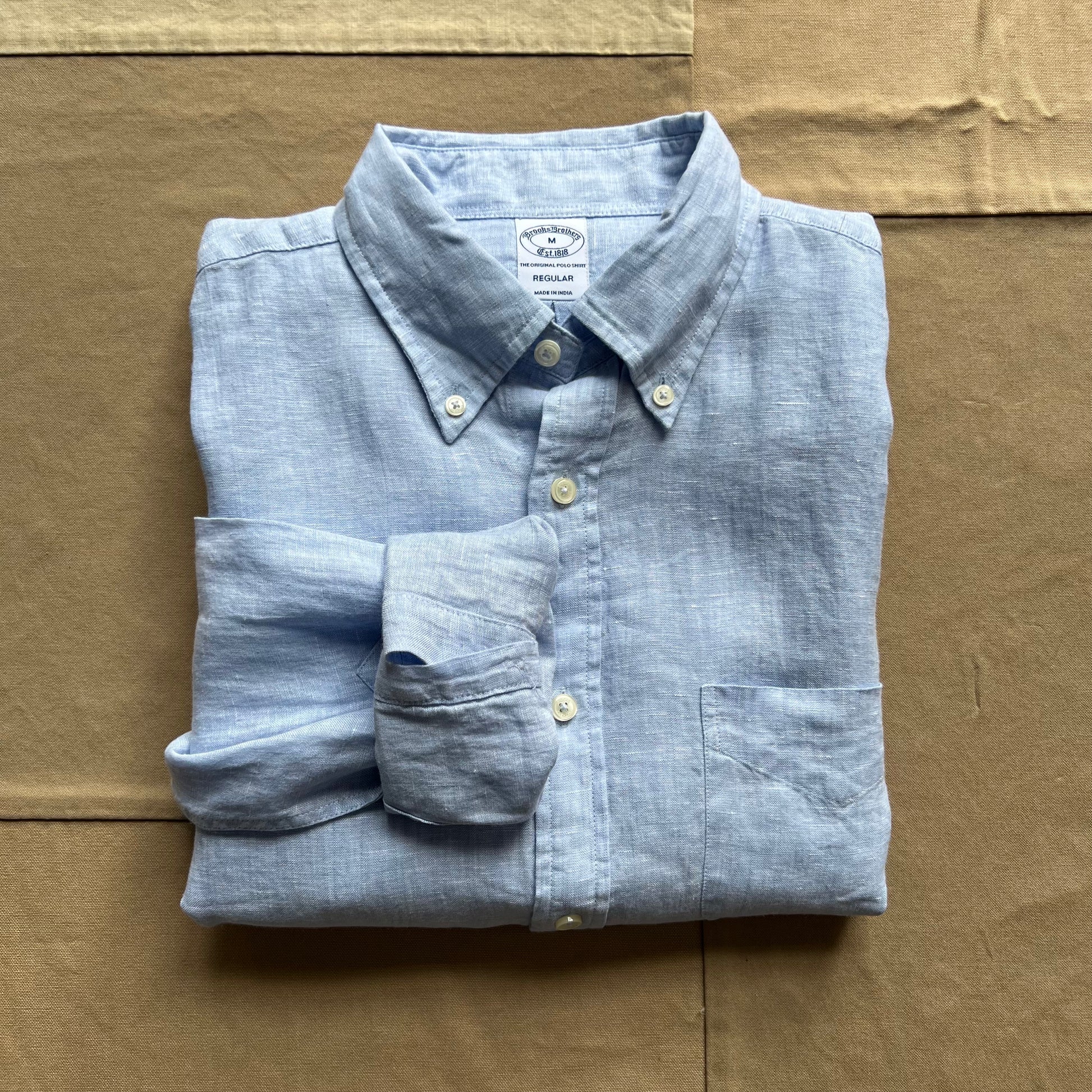 Irish Linen Sport Shirt, Light Blue