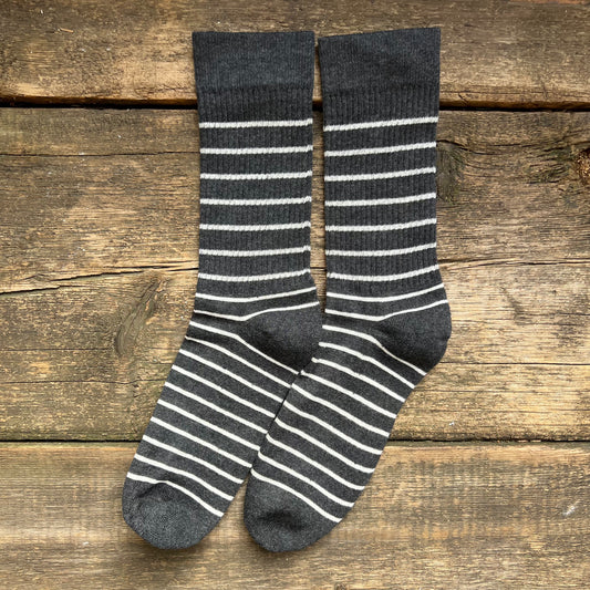 The Brittany Stripe, Charcoal/Natural