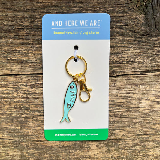 Sardine Enamel Keychain