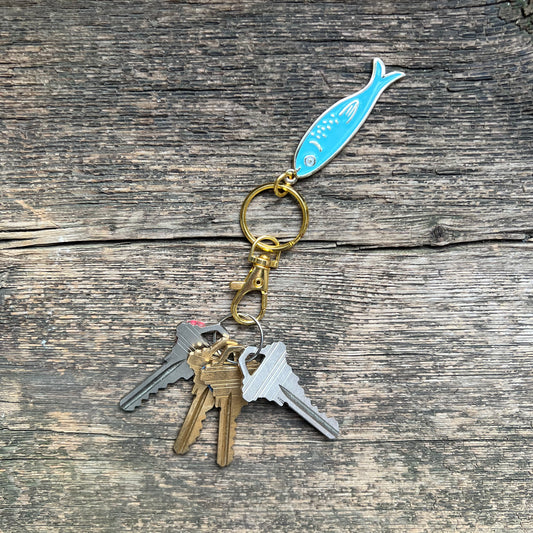 Sardine Enamel Keychain