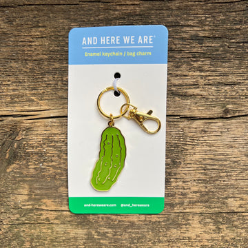 Pickle Enamel Keychain