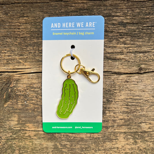 Pickle Enamel Keychain