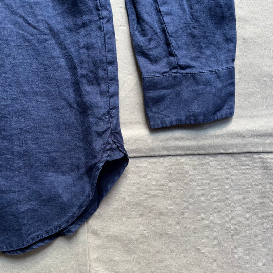 Jo Shirt in Linen, Dark Navy