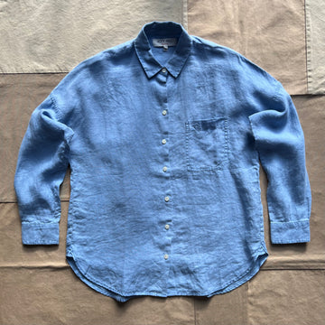 Jo Shirt in Linen, Bel Air Blue