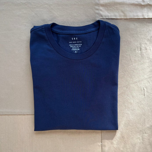 Short Sleeve Supima Jersey Crew Tee, Navy
