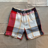 Sault Drawstring Waffle Weave Shorts, Navy Red Check
