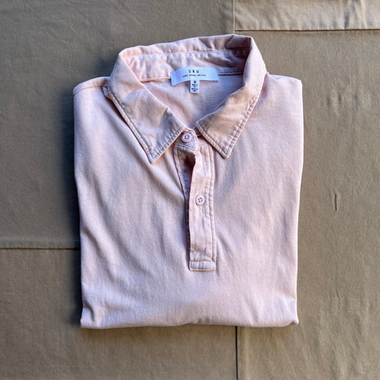 Short Sleeve Supima Jersey Polo Tee, Petal