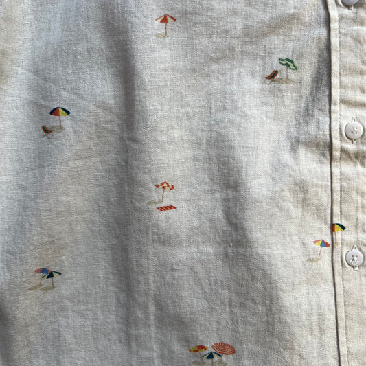 Beach Please Cropped Blouse, Ecru
