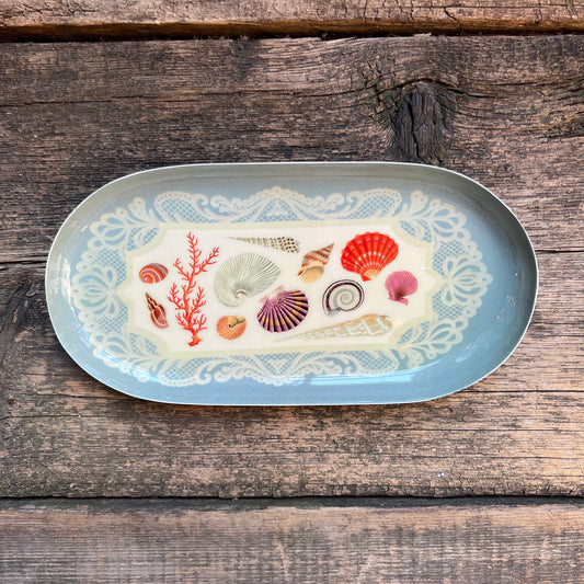 Shells Oval Enamel Tray