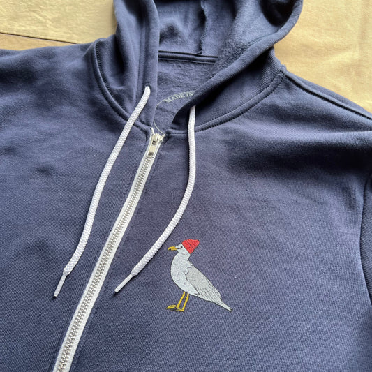 Seagull Zip-Up Hoodie, Navy