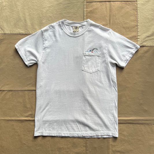 Swimmer Embroidered Pocket T-Shirt, White