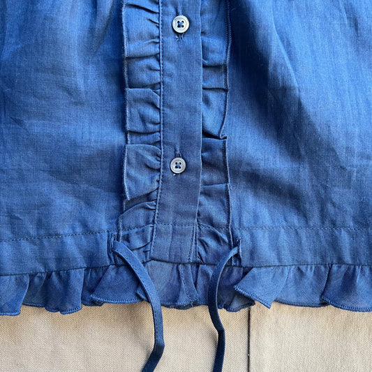 Brittany Top in Ramie, Navy