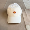 Floral Twill Cap, Ecru