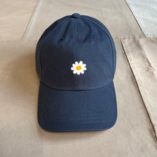 Floral Twill Cap, Navy