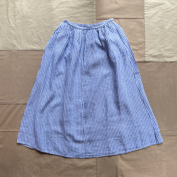 Sarah Skirt in Linen, Ocean/Ivory