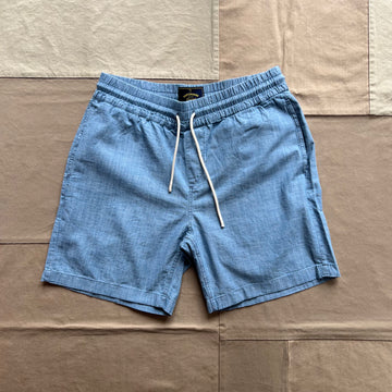 Chambray Shorts, Washed Blue