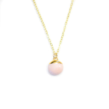 Dipped Buoy Charm Necklace, Pink