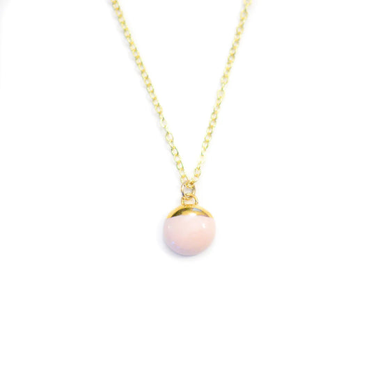 Dipped Buoy Charm Necklace, Pink