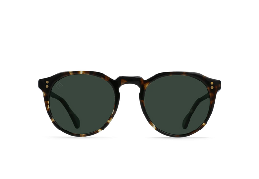 Remmy Sunglasses, Brindled Tortoise/Green Polarized