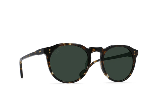 Remmy Sunglasses, Brindled Tortoise/Green Polarized