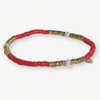 Rory Solid Gold Stretch Bracelet, Red