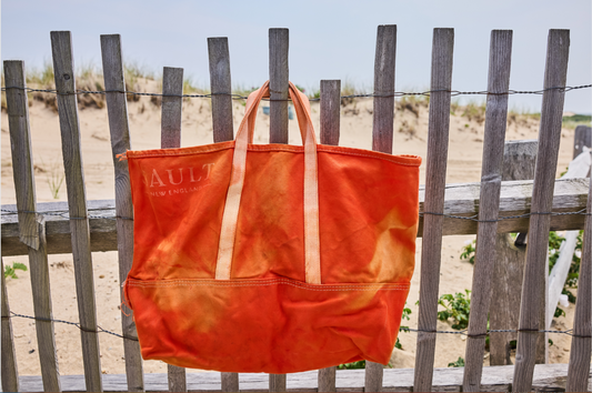 Hand Dyed Tote Bag, Golden Hour Orange