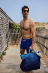 Hand Dyed Tote Bag, Deep Ocean Blue