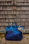 Hand Dyed Tote Bag, Deep Ocean Blue
