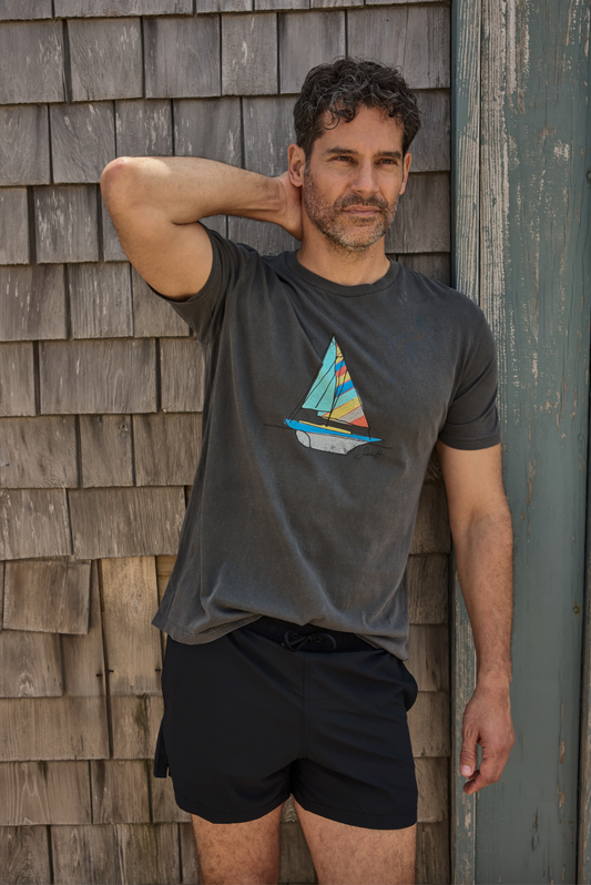 Sault Sailboat T-shirt, Charcoal
