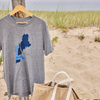 Blue New England States T-shirt, Grey