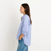 Jo Collarless Standard Shirt, Blue/White