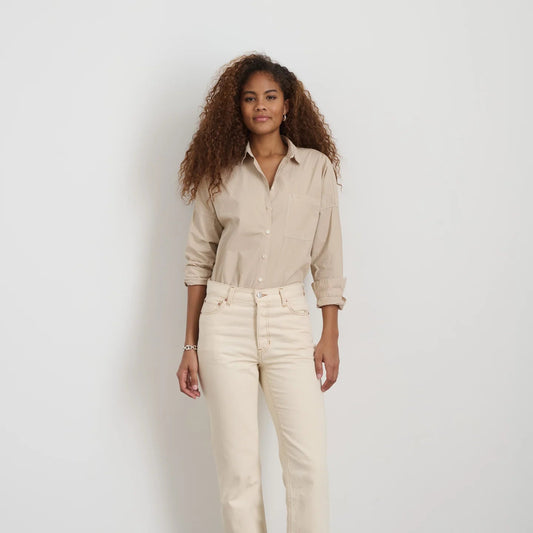 Jo Shirt in Paper Poplin, Sand