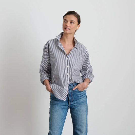 Jo Shirt in Belle Stripe, Blue/White