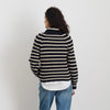 Amalie Pullover Sweater in Stripe, Navy/White