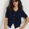 Elle Sweater in Linen Cotton, Navy Night