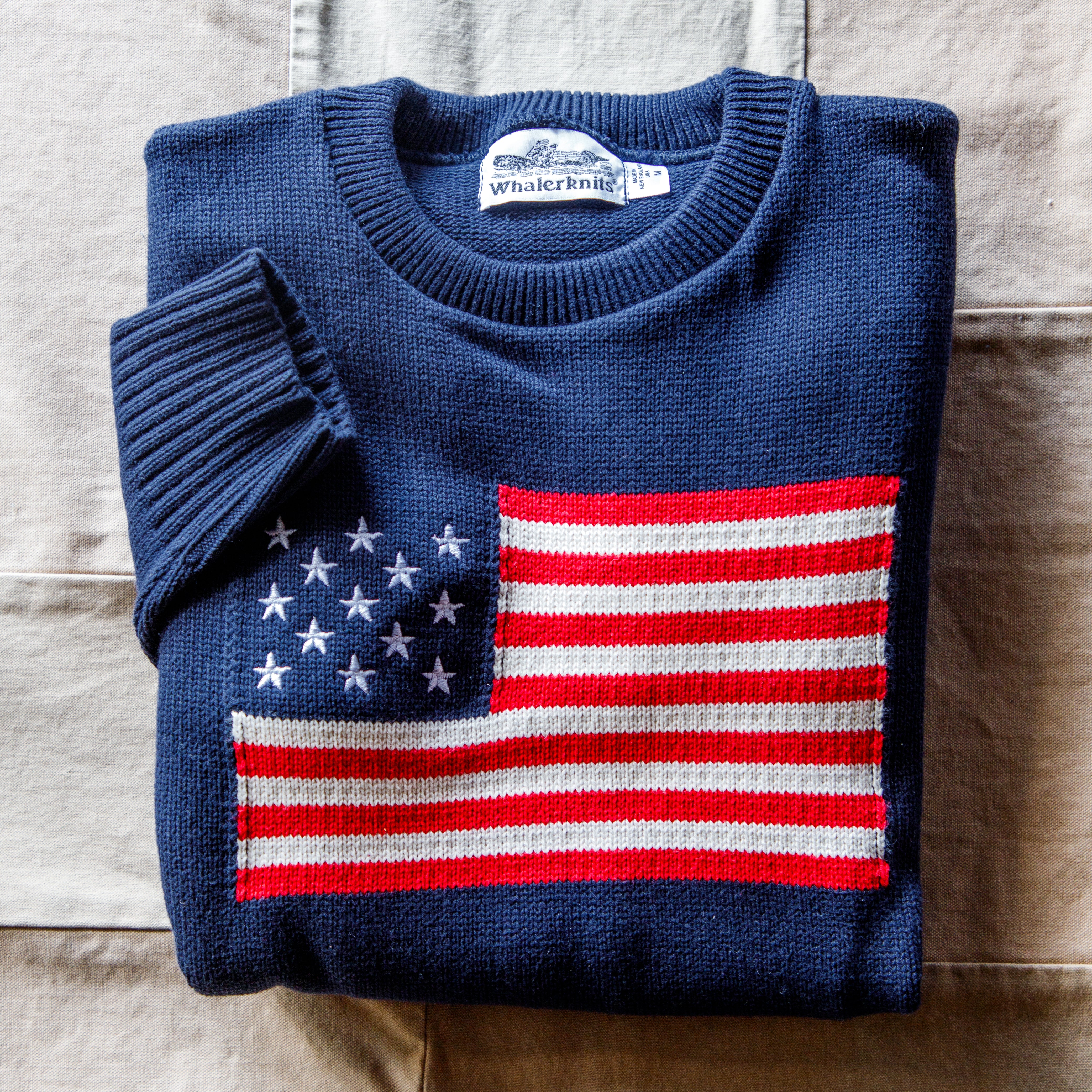 Men's American Flag Sweater, Navy – SAULT New England