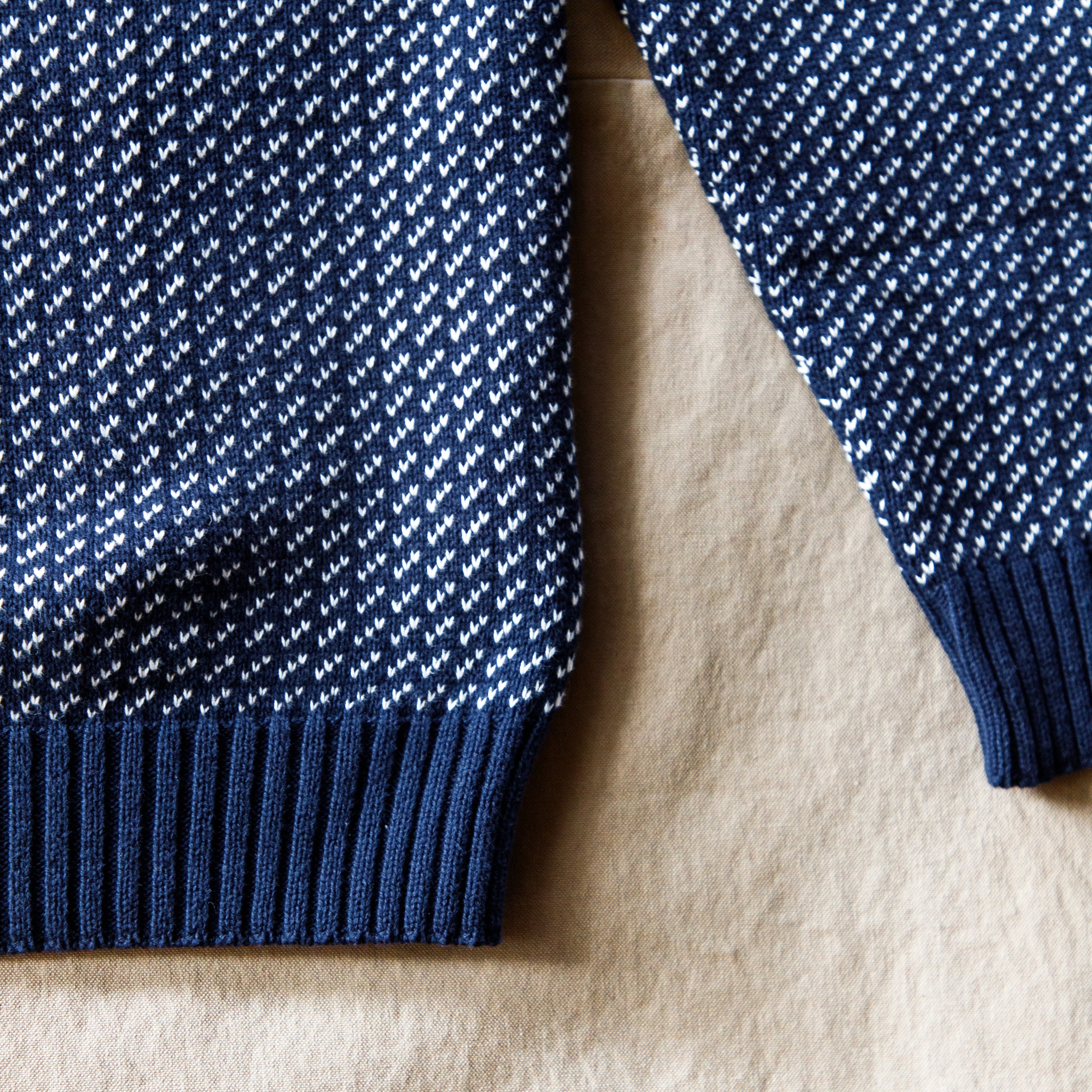 Sakonnet Birdseye Sweater, Navy/Natural – SAULT New England