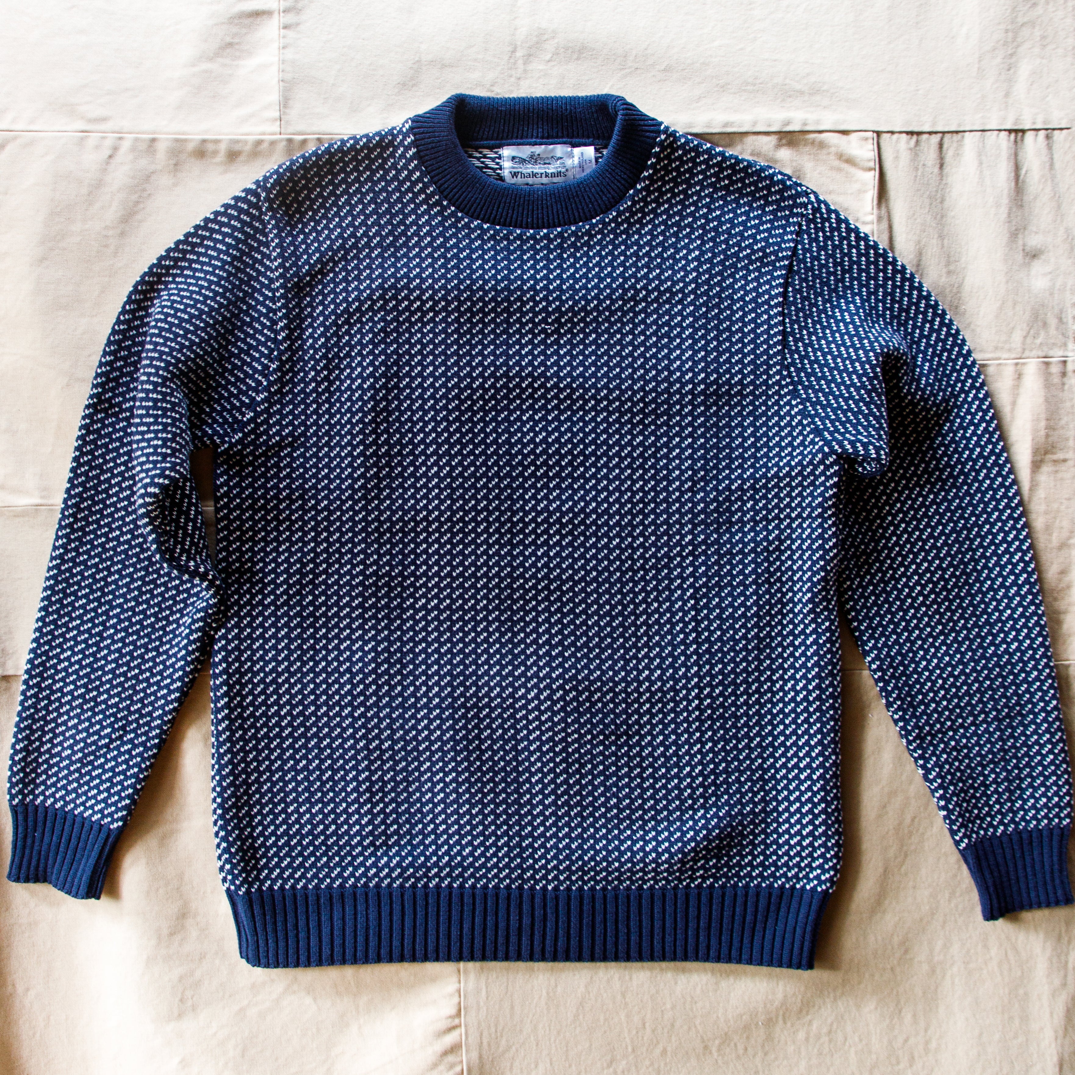 Sakonnet Birdseye Sweater, Navy/Natural – SAULT New England