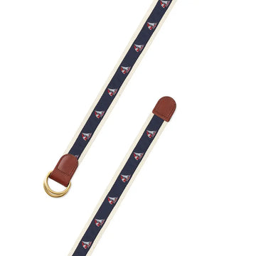 Sailboat Motif D-Ring Belt