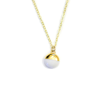 Dipped Buoy Charm Necklace, White