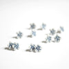 Flower Bloom Earrings, Blue and White